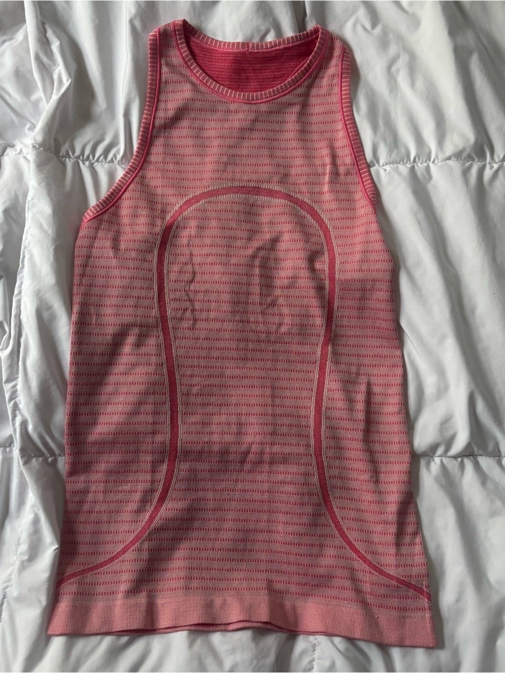 Lululemon Pink Striped Run Swiftly Tech Athletic Tank Top - size M/6?